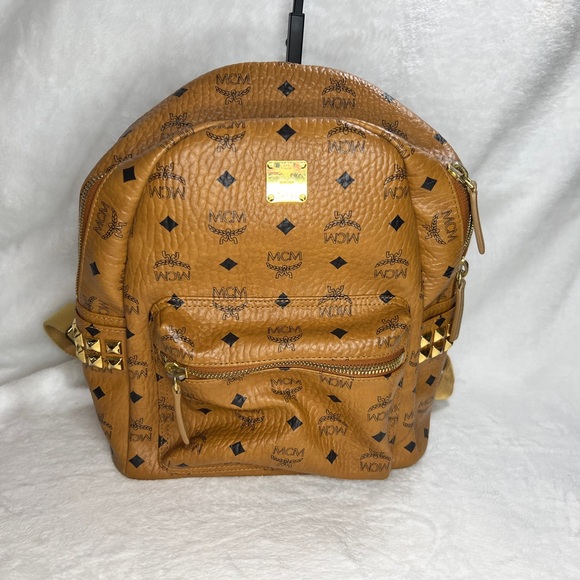 MCM Handbags - MCM Tan Backpack with Gold Accents Like New
